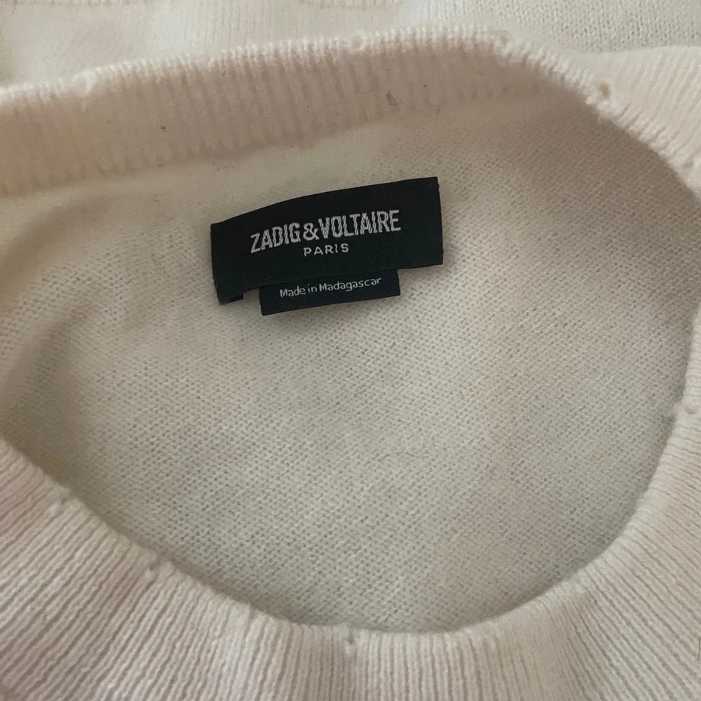 Zadig & Voltaire Gaby Strass Stars Cream Wool Cashmere Sweater Large - Picture 7 of 8